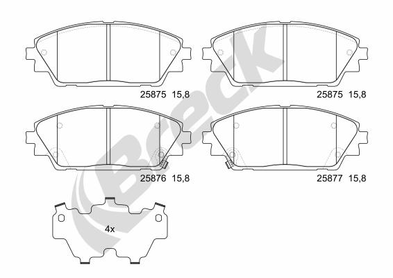 Brake Pad Set, disc brake - 25875 00 701 00 BRECK